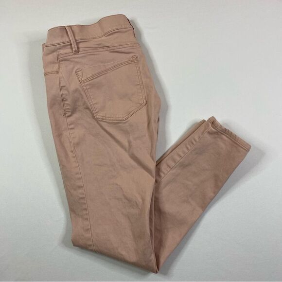 Express Leggings Women's 4S Pastel Pink Mid Rise Stretch Distressed Ripped Knee - Picture 2 of 10